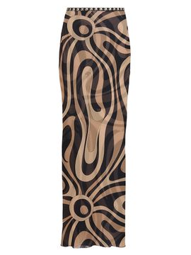 Pucci Women's L'Alba Printed Tulle Maxi Skirt