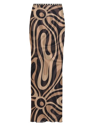 Pucci Women's L'Alba Printed Tulle Maxi Skirt
