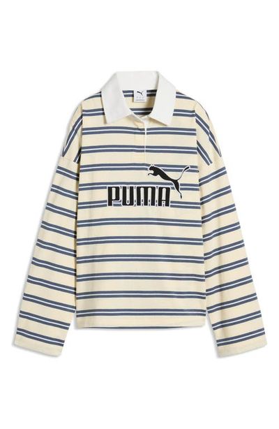 PUMA PUMA Elevated No. 1 Logo Striped Cotton Polo