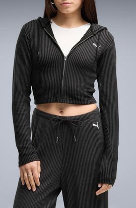 PUMA PUMA Essentials Ribbed Full Zip Hoodie