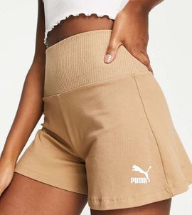 Puma Puma high waisted boxer shorts in light brown - exclusive to ASOS