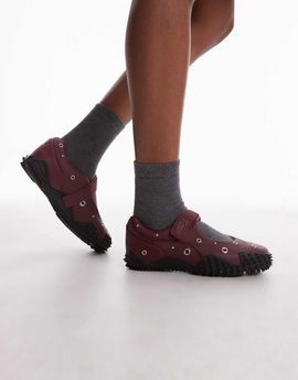 Puma PUMA Mostro Fey ballet flats with silver detail in burgundy-Red