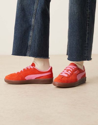 Puma Puma Palermo sneakers in red and pink