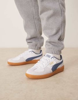 Puma Puma Palermo unisex sneakers in white and blue detail