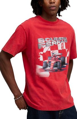 PUMA PUMA Scuderia Ferrari Sportswear Cotton Graphic T-Shirt