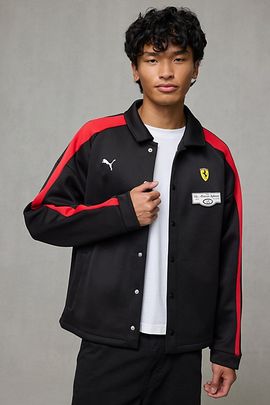 Puma Puma Scuderia Ferrari T7 Track Jacket in Rosso Corsa, Men's at Urban Outfitters