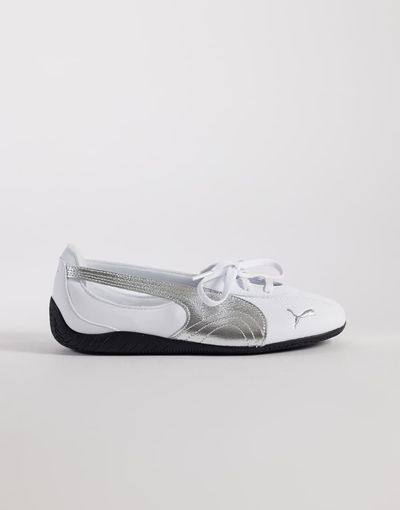 Puma PUMA Speedcat Ballet Nova flats with metallic detailing in white