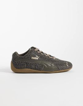 Puma PUMA Speedcat sneakers in leopard print with interest lace in brown