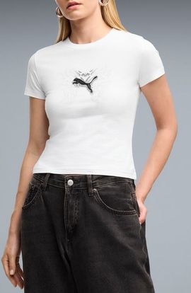 PUMA PUMA Street Glam Slim Fit Cotton Graphic T-Shirt