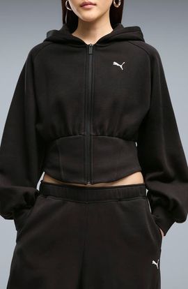 PUMA PUMA Street Glam Studded Cotton Blend Hoodie
