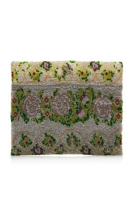 Pura Utz Pura Utz Floral Beaded Clutch Bag