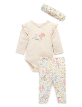 Purebaby Purebaby 3 Piece Australiana Set with Headband