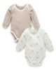 Purebaby Purebaby Boys' 2 pack Long Sleeve Bodysuit - 1