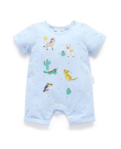 Purebaby Purebaby Boys' Animal Fiesta Short Romper