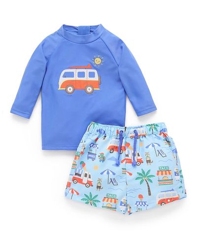 Purebaby Purebaby Boys' Board Short & Rashie Set