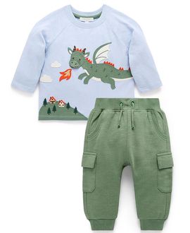Purebaby Purebaby Boys' Dragon Tee & Cargo Pant Set