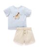 Purebaby Purebaby Boys' Linen Blend Short and Tee Set - 1