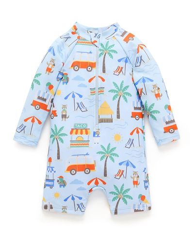 Purebaby Purebaby Boys' Printed Longsleeve Swim Sunsuit