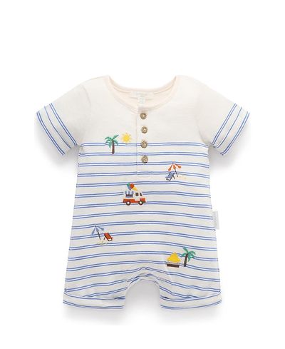 Purebaby Purebaby Boys' Resort Striped Romper