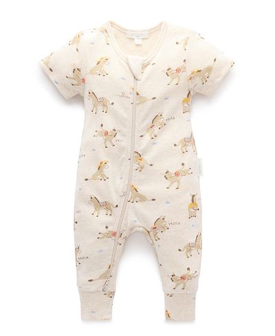 Purebaby Purebaby Boys' Rib Short Sleeve Romper
