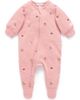 Purebaby Purebaby Embroidered Fleece Zip Baby Girl Footie - 1