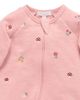 Purebaby Purebaby Embroidered Fleece Zip Baby Girl Footie - 3