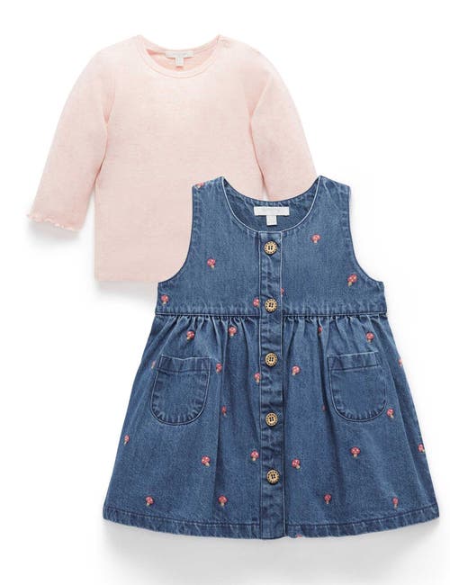 Purebaby Purebaby Embroidered Pinnie & Top Set