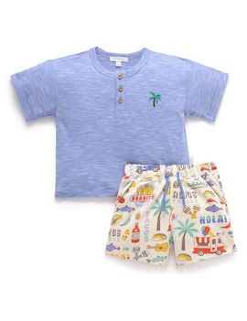 Purebaby Purebaby Fiesta Resort Henley Top & Short Set
