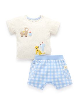 Purebaby Purebaby Gingham Short and Tee Set