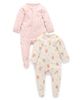 Purebaby Purebaby Girls' 2 Pack Printed Zip Footie - 1