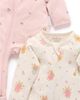 Purebaby Purebaby Girls' 2 Pack Printed Zip Footie - 3
