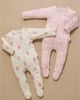 Purebaby Purebaby Girls' 2 Pack Printed Zip Footie - 4