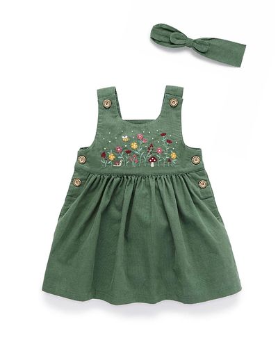 Purebaby Purebaby Girls' Corduroy Pinnie & Headband Set
