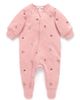 Purebaby Purebaby Girls' Embroidered Fleece Zip Footie - 1