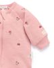 Purebaby Purebaby Girls' Embroidered Fleece Zip Footie - 5