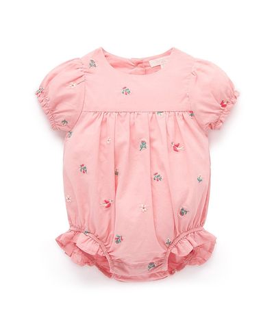 Purebaby Purebaby Girls' Embroidered Floral Bodysuit
