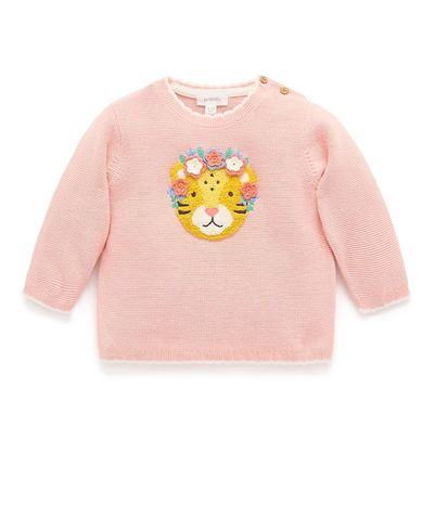 Purebaby Purebaby Girls' Embroidered Frida Knit Sweater
