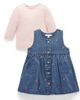 Purebaby Purebaby Girls' Embroidered Pinnie & Top Set - 1