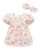 Purebaby Purebaby Girls' Linen Blend Dress and Headband Set - 1