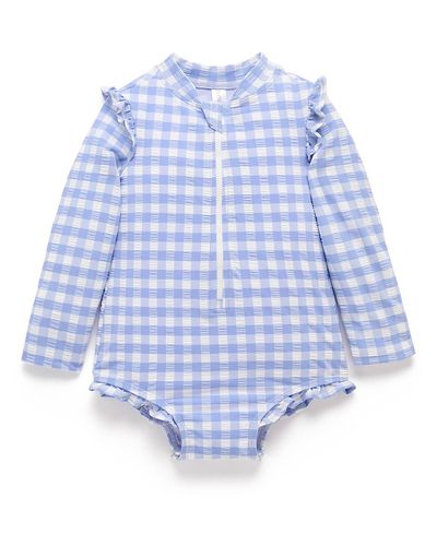 Purebaby Purebaby Girls' Printed Frilly Long Sleeve Swimsuit