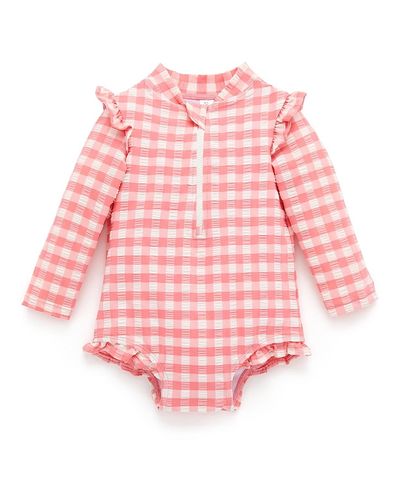 Purebaby Purebaby Girls' Printed Frilly Longsleeve Swimsuit