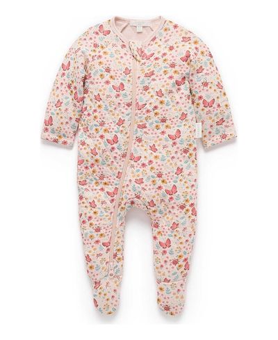 Purebaby Purebaby Girls' Quilted Footie