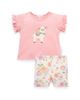Purebaby Purebaby Girls' Ruffle Tee & Bike Short Set - 1