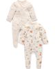 Purebaby Purebaby Unisex 2 Pack Printed Zip Footie - 1