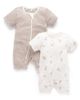 Purebaby Purebaby Unisex 2 Pack Short Zip Romper - 1