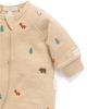 Purebaby Purebaby Unisex Embroidered Fleece Zip Footie - 4