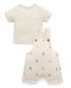 Purebaby Purebaby Unisex Turtle Broderie Overall and Tee Set - 1