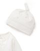 Purebaby Purebaby Unisex Zip Footie & Hat Set - 5