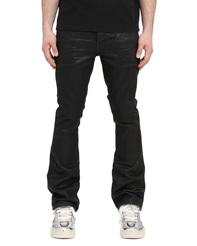 Purple Brand Purple Brand Coated Indigo Flare Jeans in Black