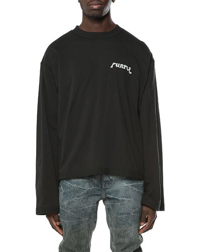 Purple Brand Purple Brand Cropped Screen Print Logo Shirt